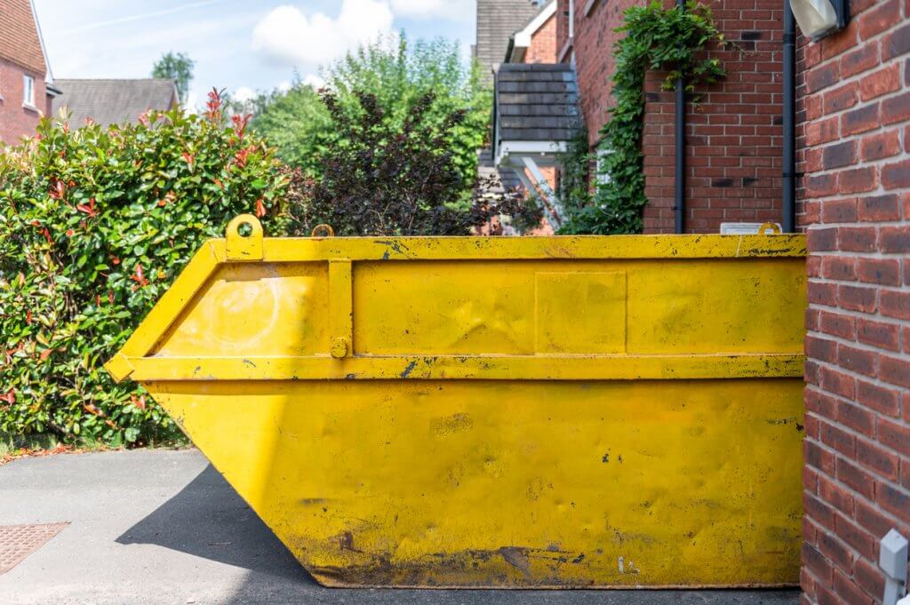 Skips can go on both the pavement or the road with a skip permit